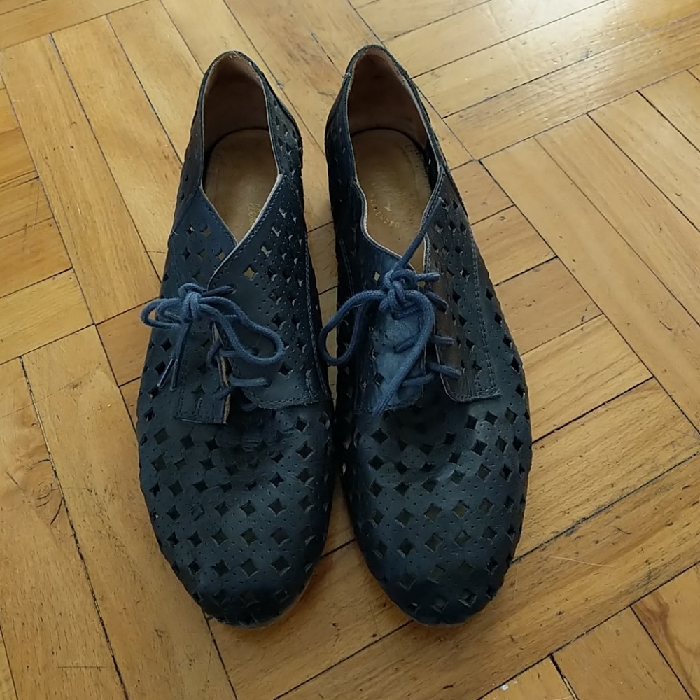 Blue oxford flats, 8 1/2